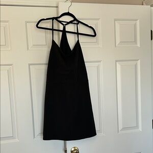 Black Strappy Workout Skort Dress - Women